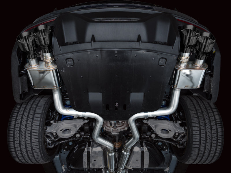 AWE Tuning SwitchPath Cat-Back Exhaust for Ford Mustang Dark Horse S650 with Quad Diamond Black Tips