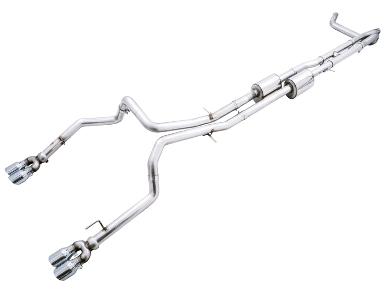 AWE Tuning 4th Gen GM Silverado/Sierra 6.2L Cat-Back Exhaust with Quad Chrome Tips — Part Number 3015-42203