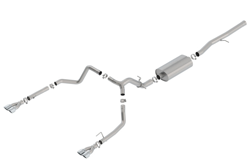 Borla 19 Chevrolet Silverado & GMC Sierra 6.2L SS Touring Cat-Back Exhaust with Square Chrome Tips (Part #140782)
