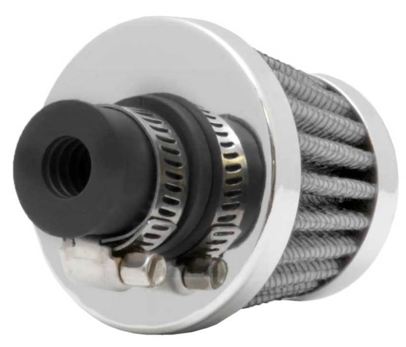 K&N Engineering 62-1600WT Crankcase Vent Filter with Chrome Top and Base, 2-inch Base Diameter