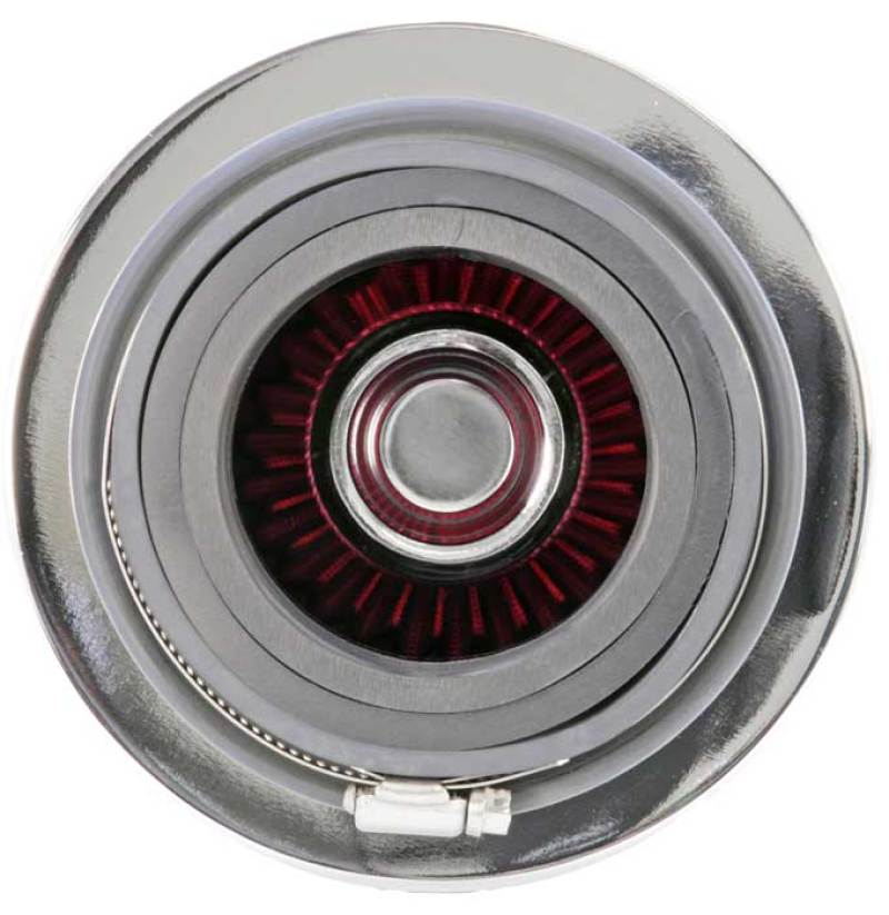 K&N Engineering Universal Air Filter Chrome Round Tapered - 4 Inch Flange ID, 1.125 Inch Flange Length, 5.5 Inch Height