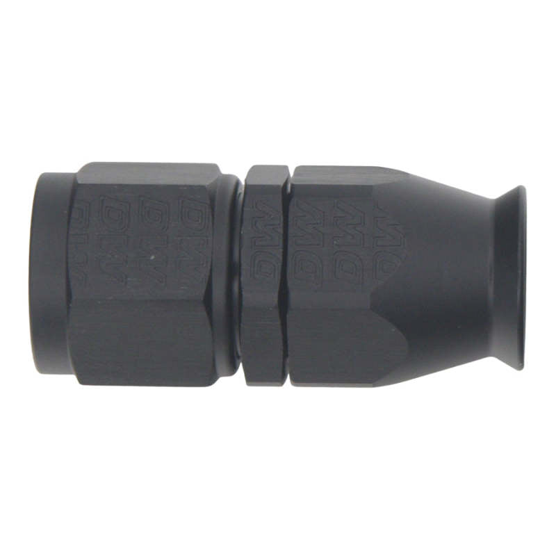 DeatschWerks 8AN Female Swivel Straight Hose End PTFE - Anodized Matte Black, Part No. 6-02-0854-B