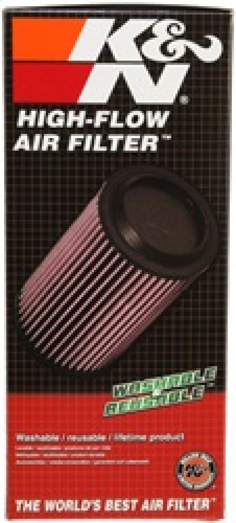 K&N Engineering Universal Rubber Air Filter Part RE-0860 - 4 inch Flanged, 6 inch Outer Diameter, 4-5/8 inch Outer Diameter Top, 12 inch Height