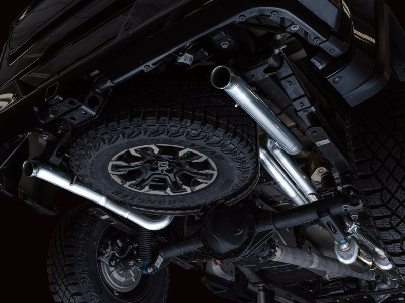 AWE Tuning 22-23 GMC Sierra 1500 AT4X 6.2L Dual Catback Exhaust with BashGuards – No Tips