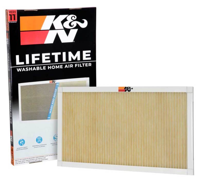K&N HVAC Filter - 16 x 25 x 1, Reusable Synthetic Pleated Air Filter with MERV 11 Rating