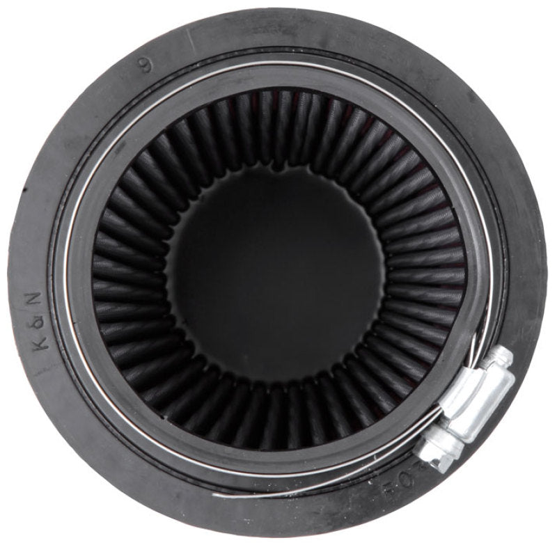 K&N Engineering Universal Rubber Round Air Filter, 3.31in Flange ID, 4.75in Base OD, 3.5in Top OD, 6.5in Height
