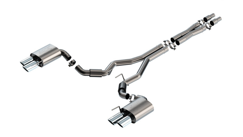 Borla 2024-2025 Ford Mustang GT 5.0L V8 ATAK Cat-Back Exhaust System with Quad Tips, Chrome Finish