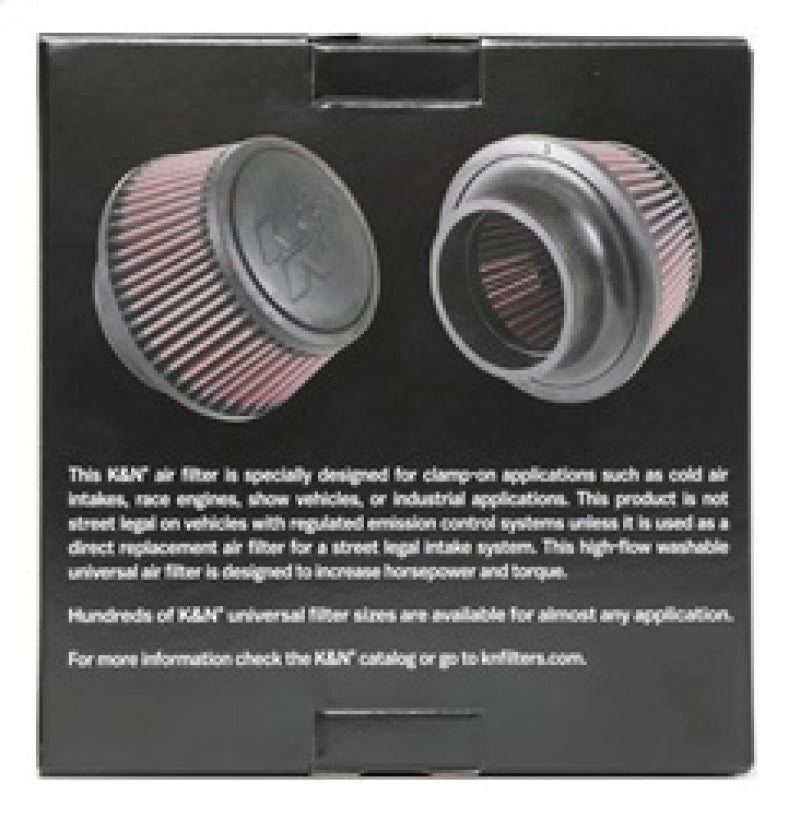 K&N Engineering Universal Round Clamp-On Air Filter with 3-Inch Flange ID - Model RU-5288