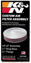 K&N Engineering 14-inch Red Custom Air Cleaner Assembly with 5.125-inch ID and 14-inch OD