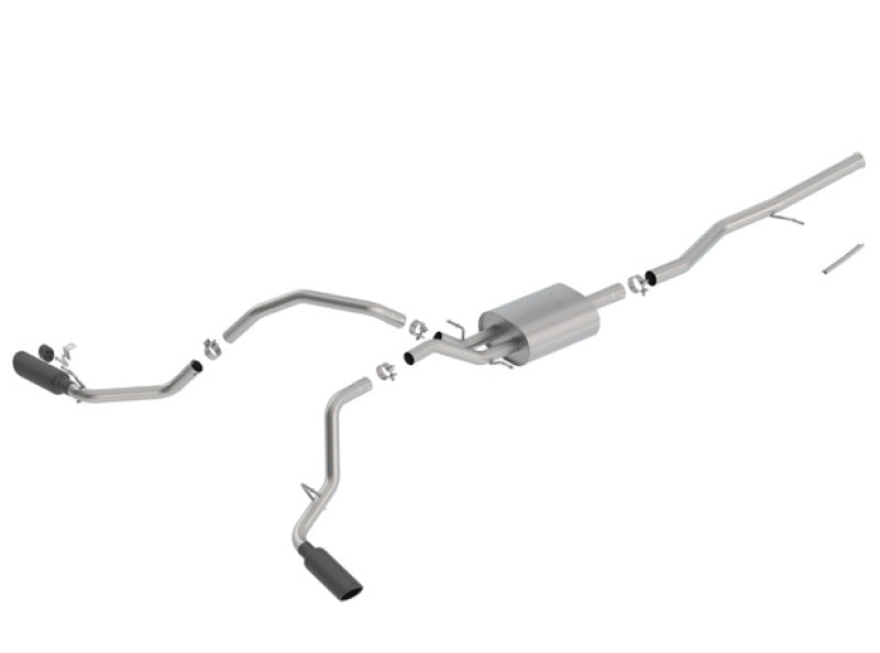 Borla ATAK Cat-Back Exhaust System for 2014-2018 Chevrolet Silverado 1500 and 2016 GMC Sierra 1500 with 5.3L V8, Black Chrome Tips