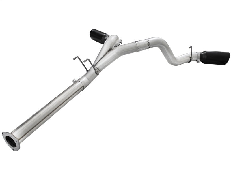 aFe Atlas 4-Inch DPF-Back Aluminized Steel Exhaust System with Black Tips for 2011-2014 Ford Super Duty Trucks (V8-6.7L)