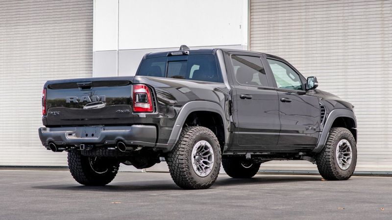 Borla 60718BC Black Chrome 5-inch Round Angle-Cut Exhaust Tips for 2021-2026 Ram 1500 TRX and RHO