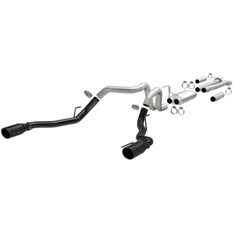 MagnaFlow Street Series Cat-Back Exhaust System for 2017-2021 Ford F-150 3.5L - Black Coated Dual Tips