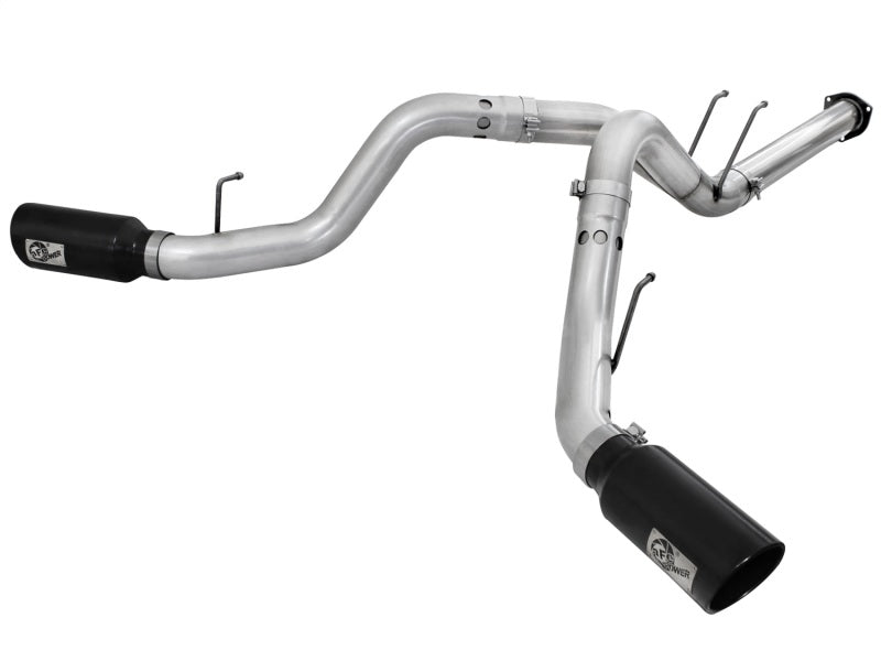 aFe Atlas 4-Inch DPF-Back Aluminized Steel Exhaust System with Black Tips for 2011-2014 Ford Super Duty Trucks (V8-6.7L)