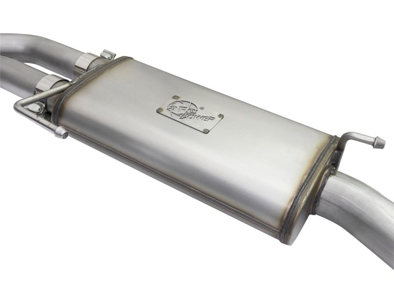 aFe Rebel Series Dual Center Exit Cat-Back Exhaust System for Jeep Wrangler (JK) 3.6L/3.8L - Stainless Steel with Black Tips
