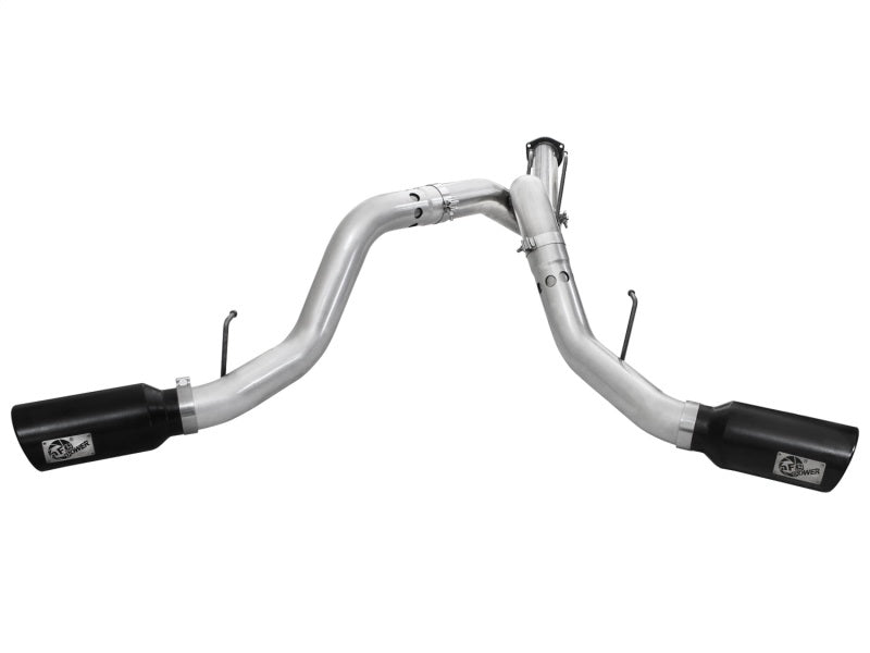 aFe Atlas 4-Inch DPF-Back Aluminized Steel Exhaust System with Black Tips for 2011-2014 Ford Super Duty Trucks (V8-6.7L)