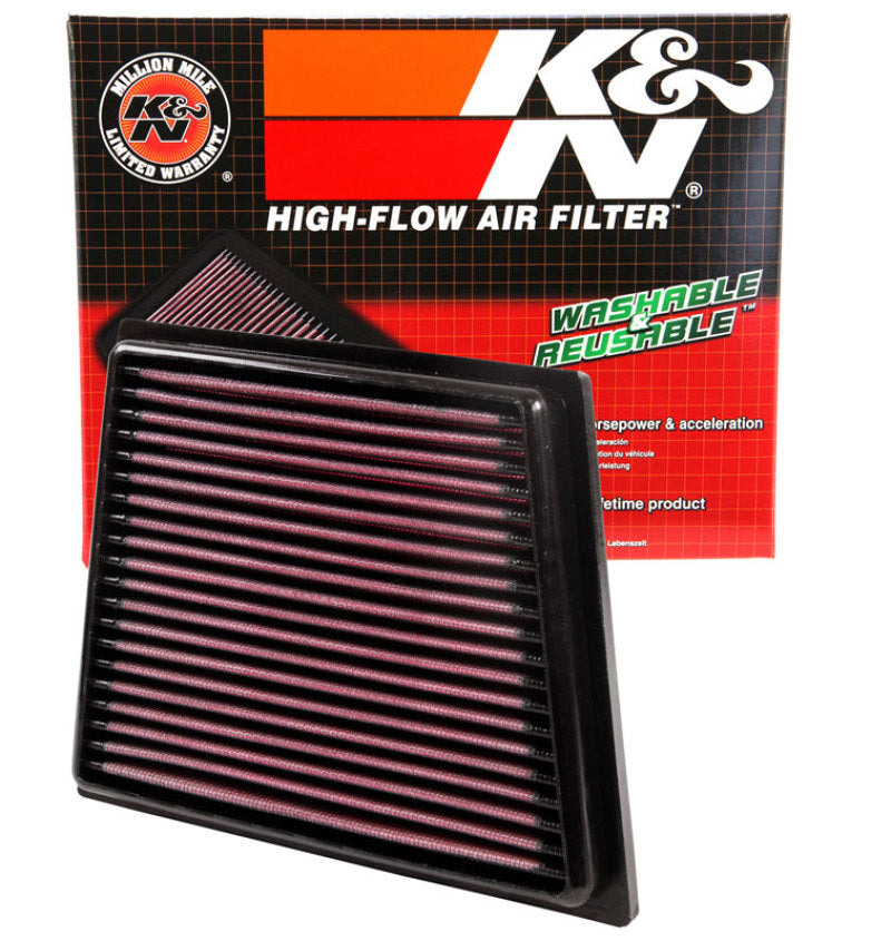 K&N Engineering 33-2955 High-Flow Drop-In Air Filter for 2011-2015 Ford Fiesta 1.25L L4