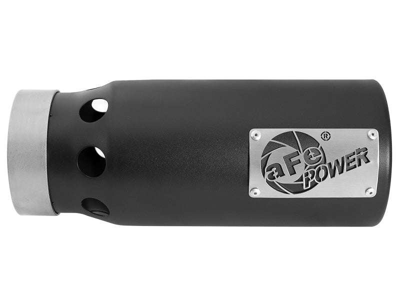 aFe Power SATURN 4S 4-inch Black Intercooled Exhaust Tip with Laser-Cut Logo