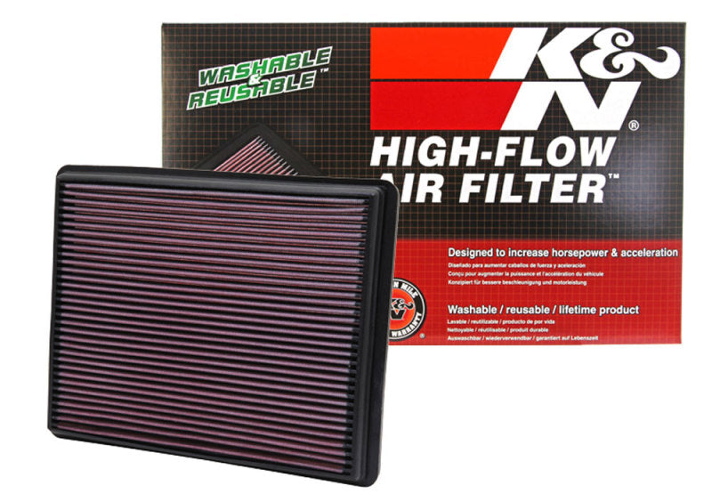 K&N Engineering 33-2129 High-Flow Reusable Air Filter for Chevy Avalanche, Suburban, and Jeep