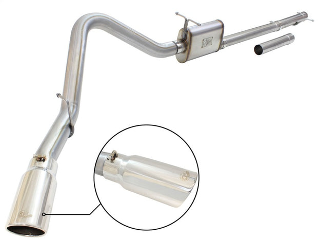 aFe MACH Force XP 3-inch to 3.5-inch Stainless Steel Cat-Back Exhaust System with Polish Tip for Ford Super Duty (1999-2004)