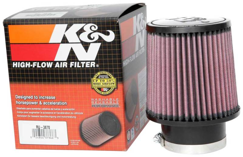 K&N Engineering Universal Clamp-On Air Filter 3 Inch Flange / 5 Inch Base / 4-1/2 Inch Top / 5 Inch Height