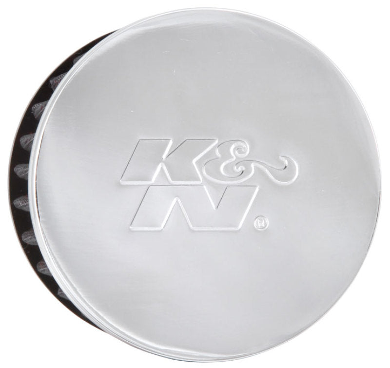 K&N Engineering 62-1460 Chrome Finish Rubber Base Crankcase Vent Filter with 1.5-inch Flange