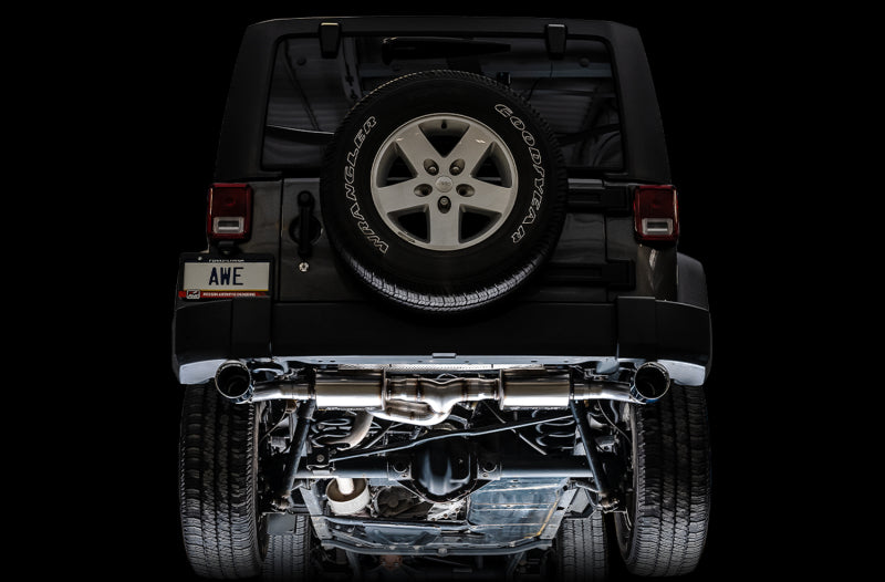 AWE Tuning Jeep Wrangler JK/JKU 3.6L Tread Edition Axle-Back Dual Exhaust with Diamond Black Tips