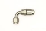 DeatschWerks 6AN Female Swivel 90-Degree Hose End CPE – Anodized DW Titanium Fuel Fitting
