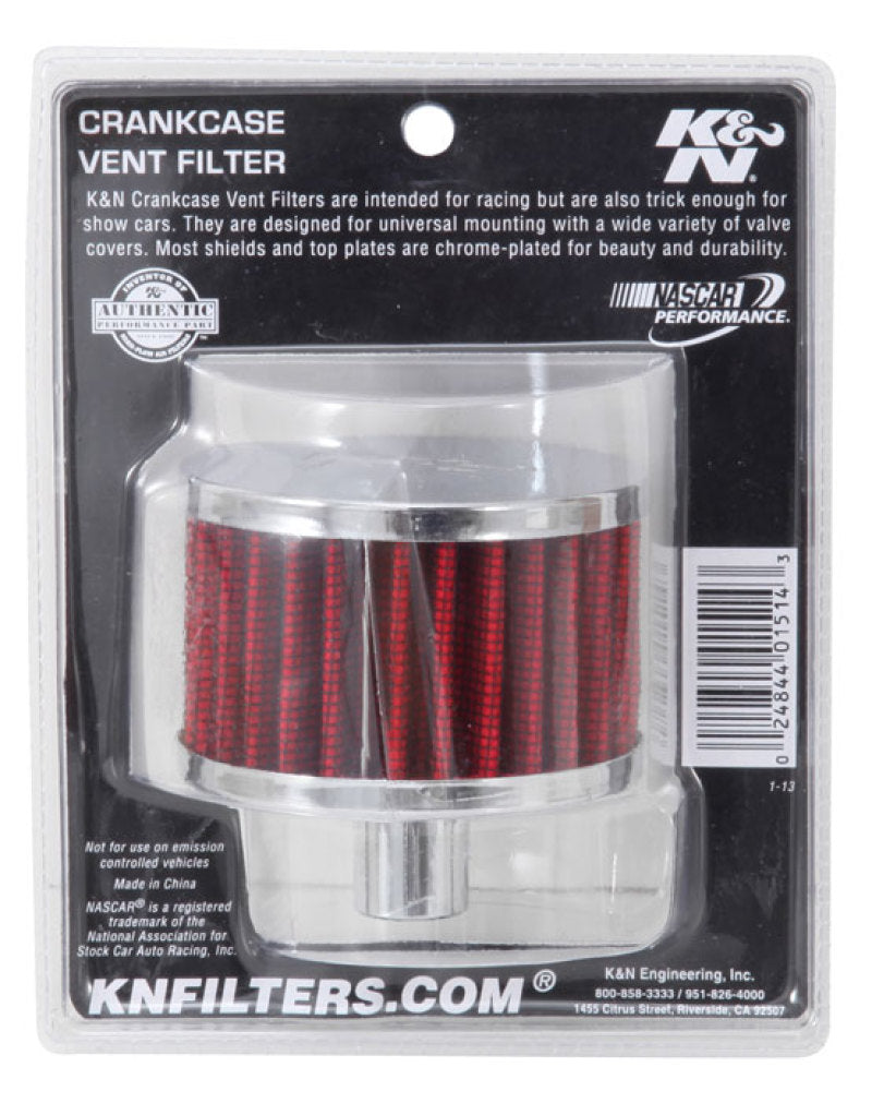 K&N Engineering 62-1160 Chrome Crankcase Vent Filter for Classic and Racing Engines