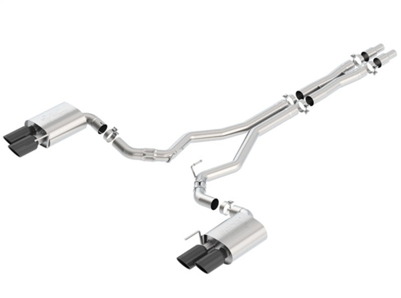 Borla ATAK Cat-Back Exhaust System for 2018-2023 Ford Mustang GT with Black Chrome Tips - Part #140746BC