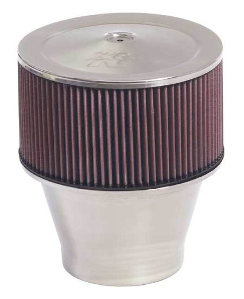 K&N Engineering Custom Velocity Stack Assembly - All Stainless Steel, 10-Inch Height, 5-1/8 Inch Flange