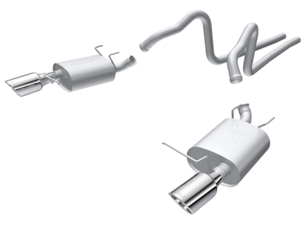 Borla S-Type Cat-Back Exhaust System for 2011-2014 Ford Mustang 3.7L V6 - Chrome Tips