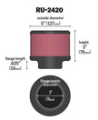 K&N Engineering Universal Rubber Air Filter with 3 Inch Flange and 5 Inch Outer Diameter