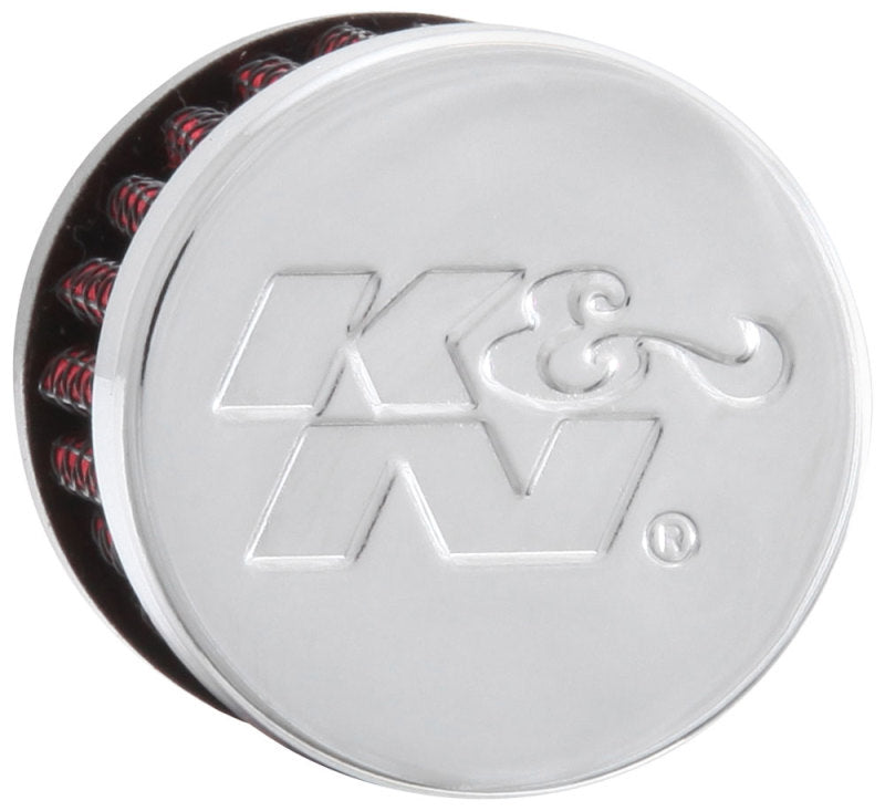 K&N Engineering 62-2470 Chrome Crankcase Vent Filter with 5/16 Inch Flange, 1 3/8 Inch Outer Diameter