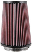 K&N Engineering Universal Rubber Round Air Filter, 3.31in Flange ID, 4.75in Base OD, 3.5in Top OD, 6.5in Height