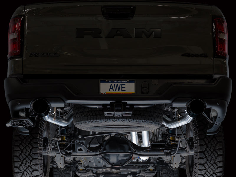 AWE Tuning 2025+ Ram 1500 3.0TT Rebel Cat-Back Exhaust with Diamond Black Tips - Part 3015-33531