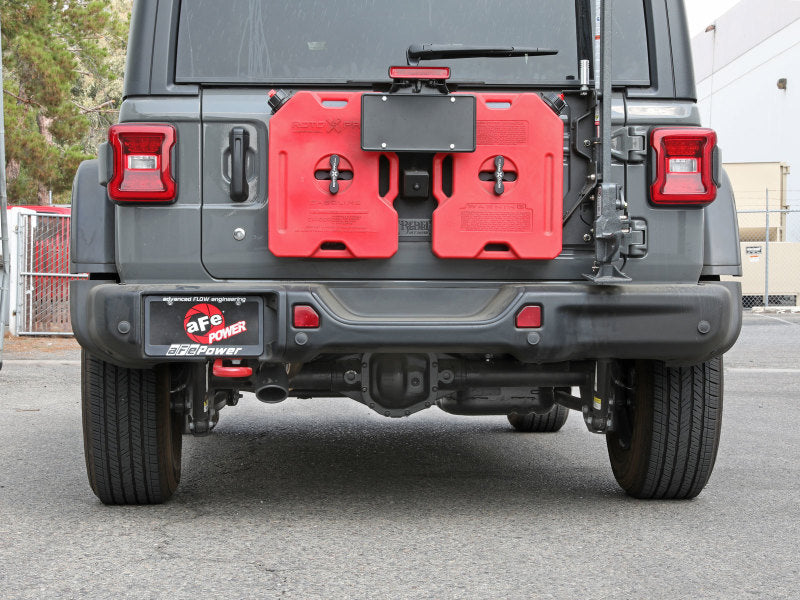 aFe MACH Force-Xp Axle-Back Exhaust System with Black Tip for 2018-2019 Jeep Wrangler L4-2.0T / V6-3.6L