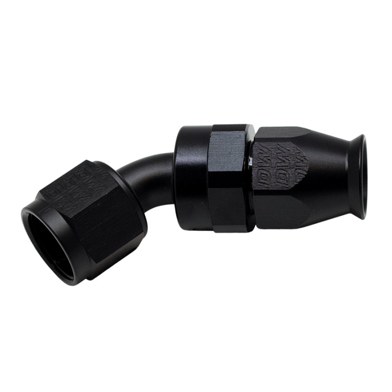DeatschWerks 8AN Female Swivel 45-Degree Hose End PTFE with Olive Insert - Anodized Matte Black