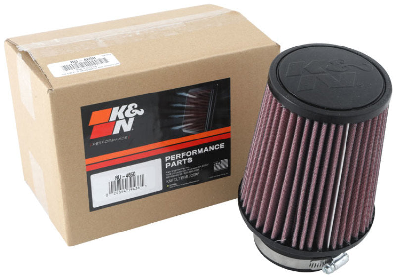 K&N Engineering Universal Clamp-On Air Filter 3 Inch Flange, 5 Inch Base, 4 Inch Top, 6 Inch Height