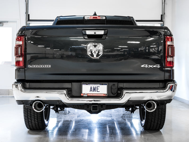 AWE Tuning 19-21 Ram 1500 5.7L Dual Rear Exit Cat-Back Exhaust with Chrome Silver Tips (Part #3015-32005)