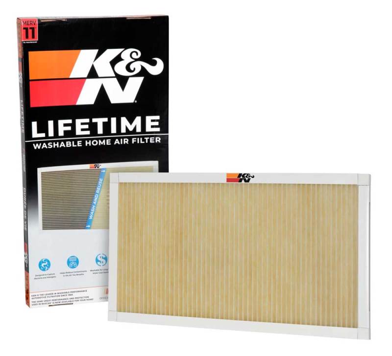 K&N HVAC Filter 14 x 25 x 1 - Reusable Washable Synthetic Pleated Air Filter for Home HVAC Systems