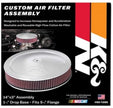 K&N Engineering 14-inch Red Custom Air Cleaner Assembly with 5.125-inch ID and 14-inch OD