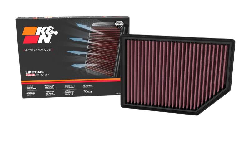 K&N Engineering Part 33-5125 High-Flow Replacement Air Filter for Jeep Grand Wagoneer (2022-2023)