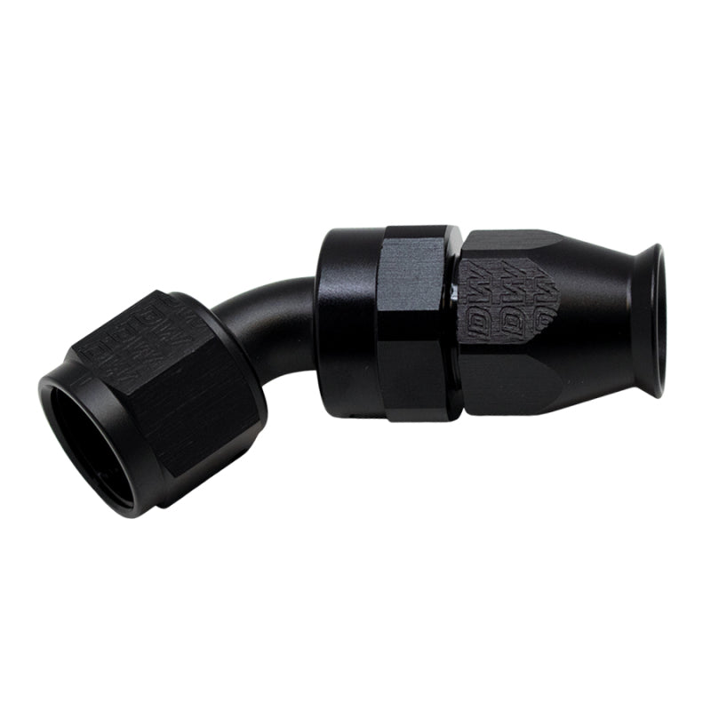 DeatschWerks 8AN Female Swivel 45-Degree Hose End PTFE with Olive Insert - Anodized Matte Black