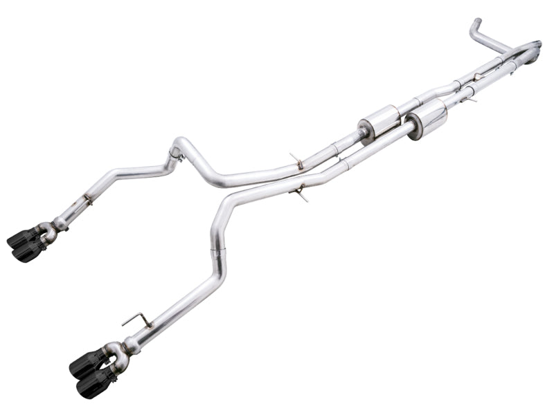 AWE Tuning 4th Gen GM 1500 6.2L 0FG Cat-Back Split Rear Exit Exhaust with Quad Diamond Black Tips