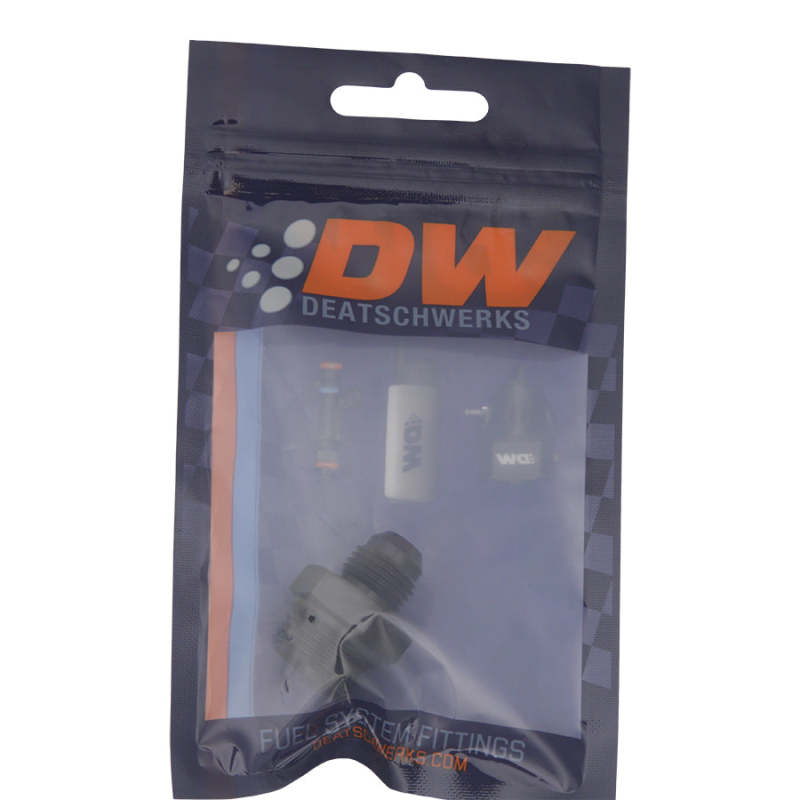 DeatschWerks 8AN ORB Male to 6AN Male Flare Adapter with O-Ring - Anodized Matte Black