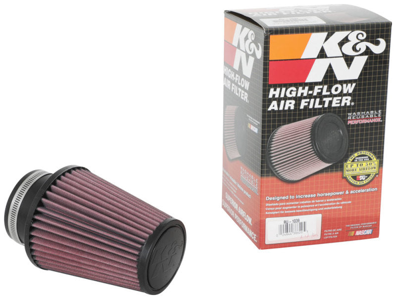 K&N Engineering Universal Clamp-On Air Filter – 3 Inch Flange Diameter, 6 Inch Height, Model RU-1039
