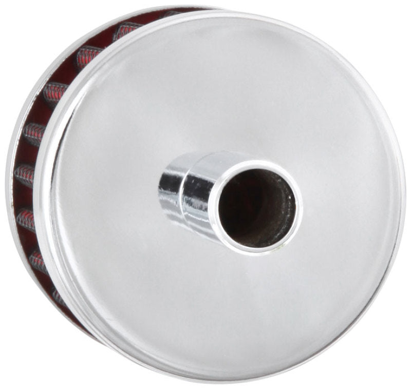 K&N Engineering 62-1015 Chrome Crankcase Vent Filter with Steel Base and Top, 1/2 Inch Diameter Tube