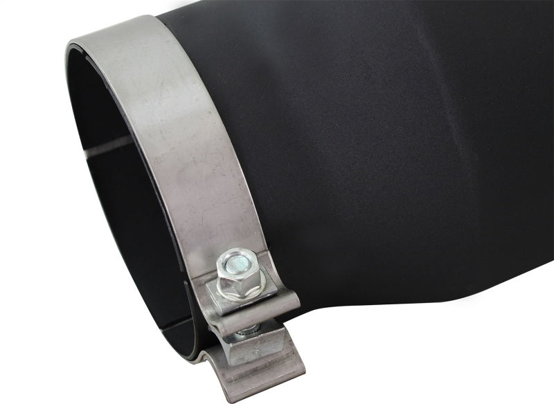 aFe MACH Force-Xp 5-inch Stainless Steel Exhaust Tip with Black Finish, Left Side Exit