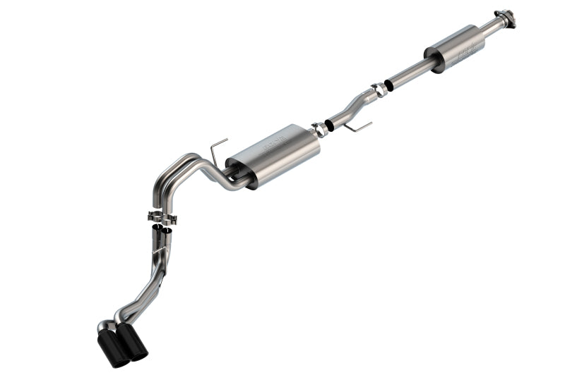 Borla F-150 2021-2025 5.0L Cat-Back Touring Exhaust System with Black Chrome Tips - Part #140873BC